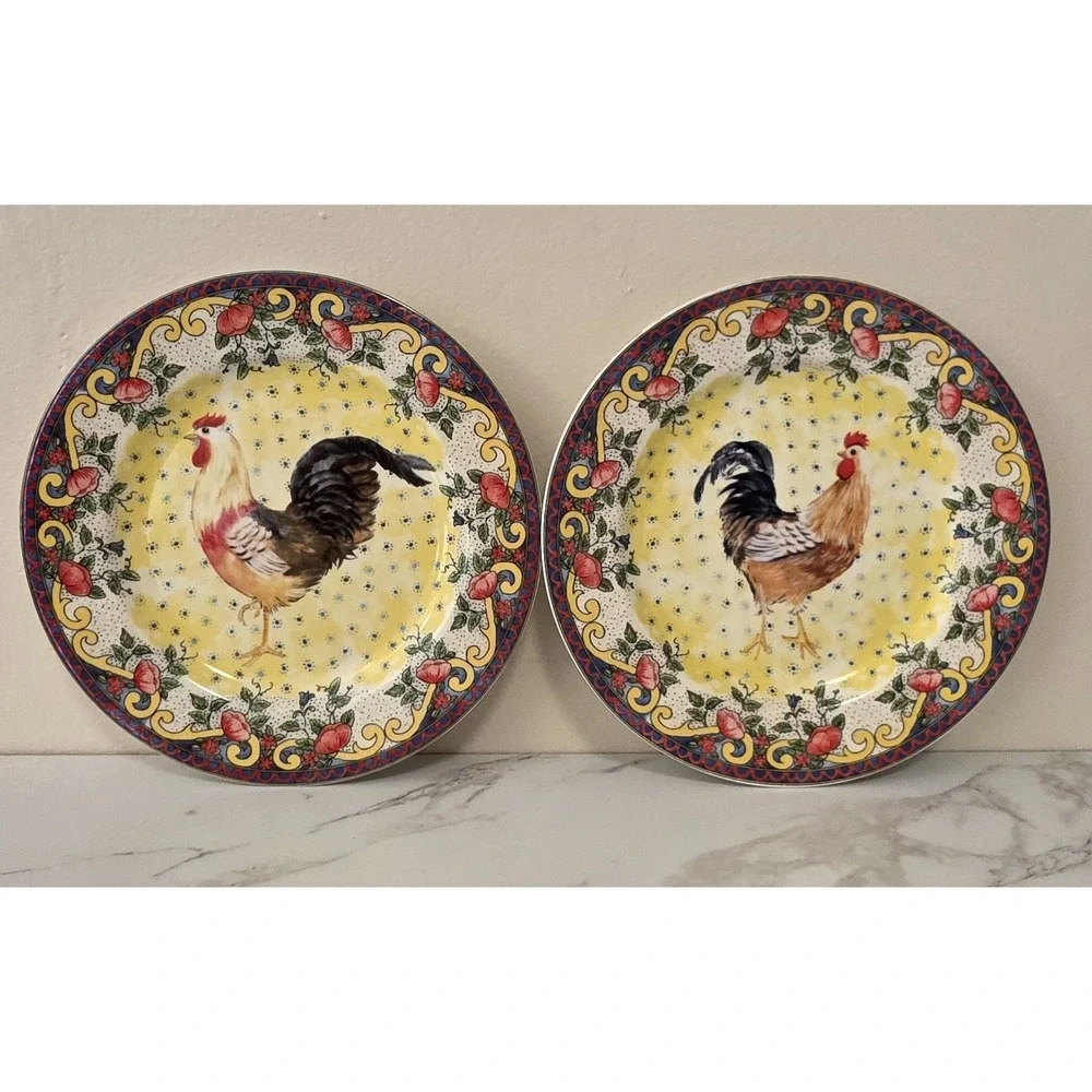 American Atelier Petite Provence Rooster & Floral 8.5